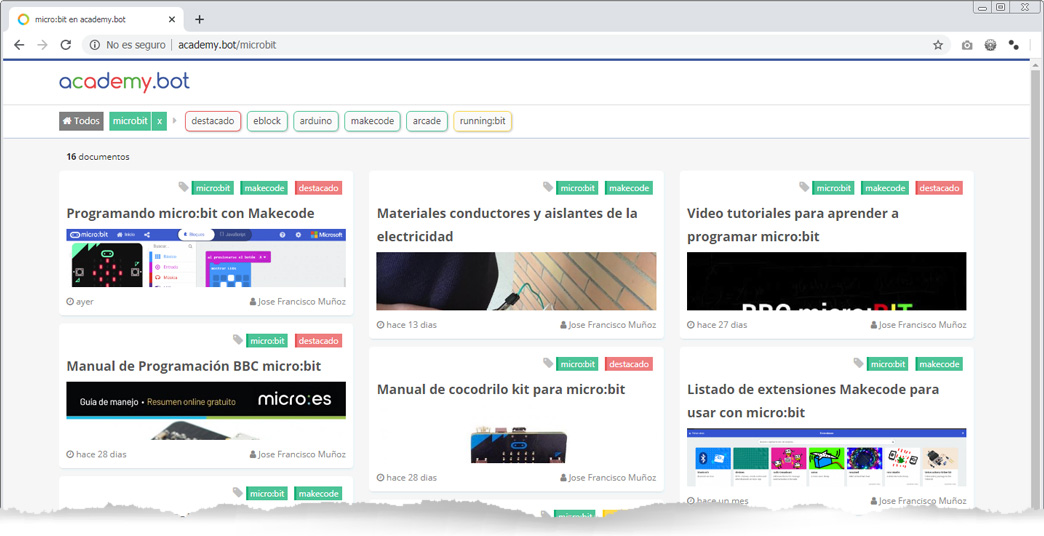 tutoriales online sobre robotica en academy.bot